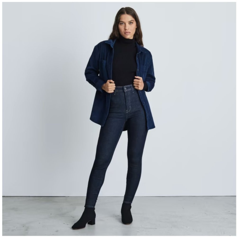 Everlane The Way-High Clean Front Skinny Jean Size 31 Dark Indigo- NWT